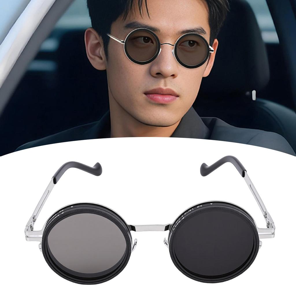   Tint Sunglasses Round Polarized Glasses with 49MM ND Filter Lenses for Outdoor Activities