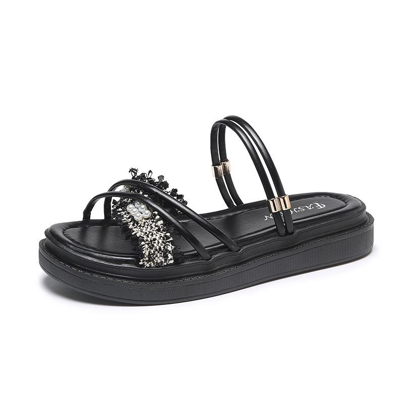 Sandals Women's New Summer Flat-bottomed Versatile Beach Pregnant Women Wear Two Cool Slippers