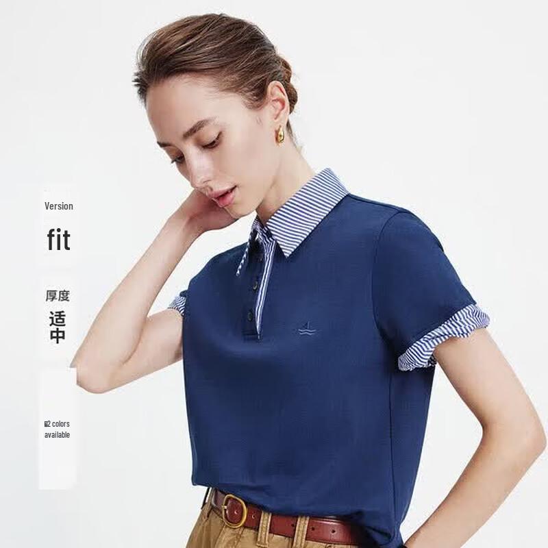Navigare Women s Faux Two-piece Polo Shirt L