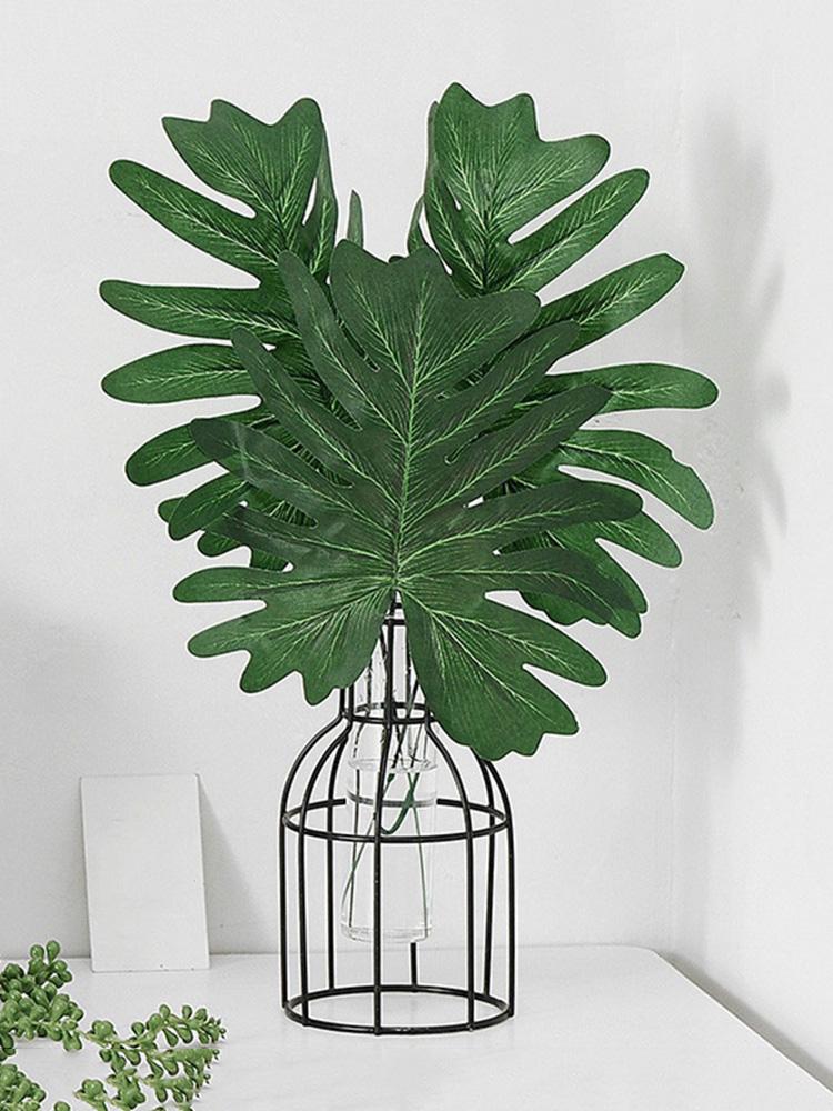 Artificial Monstera Leaves Hawaiian Style Jungle Wedding Birthday Party Decoration Hotel Dinner Table Decor Fake Plant Walls