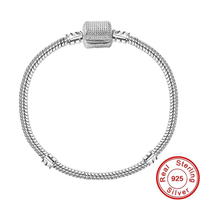 Hochwertige Echte 925 Silber Schlangenketten Armbänder Charm Pandor Armband Für Frauen Schmuck