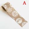 1Pcs 5*200cm Snowflake Deer Burlap Ribbon Christmas Tree Ornament Xmas Decor Home Wedding Party LS
