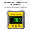 4 X 90 Degrees Digital LCD Protractor Inclinometer Magnetic 0.2 Degrees  Accuracy Angle Finder Level Box IP54
