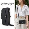 For iPhone 16 Pro Max Wallet Case Magnetic Detachable PU Leather Phone Cover with 2 Straps