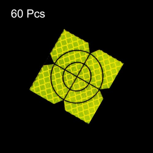 uxcell 60 Survey Reflector Sheets, 50x50mm, Self-Adhesive Reflective Tape for Surveying Target Marks, Green, for Total Stations