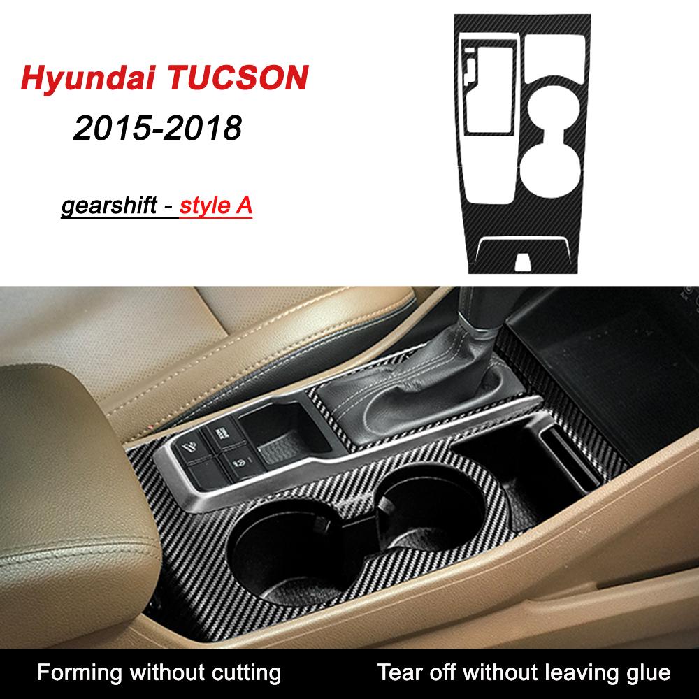 For Hyundai Tucson 2016-2021 Interior Central Control Panel Door Handle 5D Carbon Fiber Stickers Decals Car Styling Accessorie