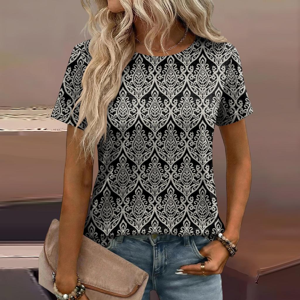 Women's Loose-Fit Fashionable Casual Printed T-Shirt