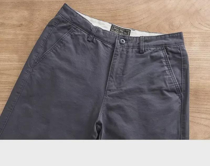 Dicke, schwere, schmale und gerade Freizeithose für Herren für Frühling und Herbst – verwaschene Trendhose im amerikanischen Stil