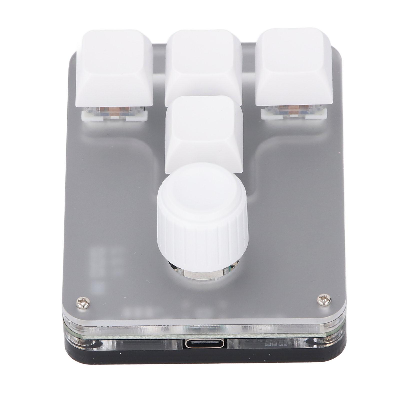 

Механическая клавиатура 4 клавиши 1 ручка программируемая синяя клавиатура с подсветкой RGB белая 5 В 1 А