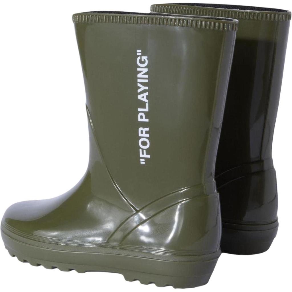 Off-White Round Toe Slip-On Comfortable Versatile Kids Boots Kids boots Green 20159374455406761000