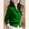 Autumn and Winter Women's V-neck Knitted Cardigan Jacket Solid Color Single-breasted Knitted Sweater Cardigan