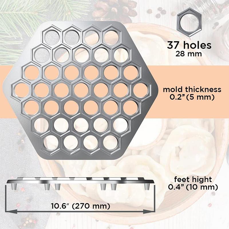 37 Holes Russian Ravioli Maker Dumplings Mold Aluminum Alloy Pelmeni Meat Dumplings Maker Handmade Dumpling Cutter JT567