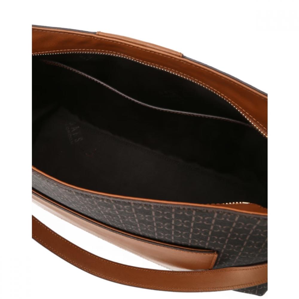 Daks Brown Dd Logo Leather Shoulder Bag Dcba6f864w3