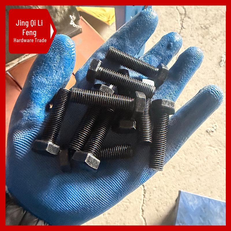 12.9 Grade Black High-Strength External Hex Bolt, Medium Tooth, Full Thread, M10-M36