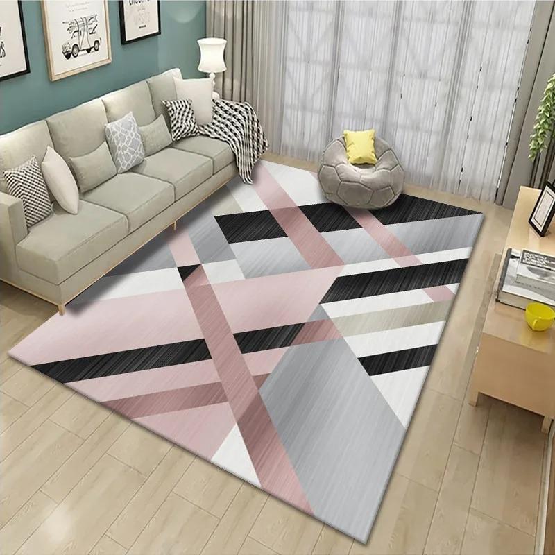 Simple Modern Carpet Large Area Rug for Living Room Bedroom Kitchen Home Decoration Soft Light Mat