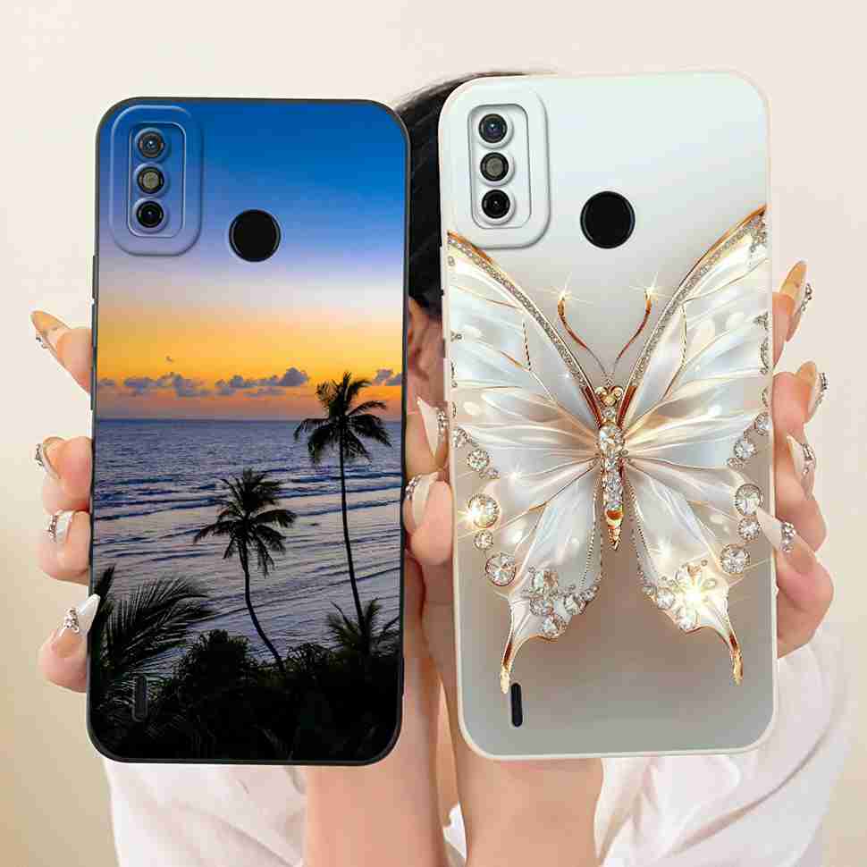For Tecno Spark Go 2020 CAse Petty Girl FLower Silicon Soft Case Cover For Tecno Spark Go SparkGo 2020 KE5 Fundas Bumper