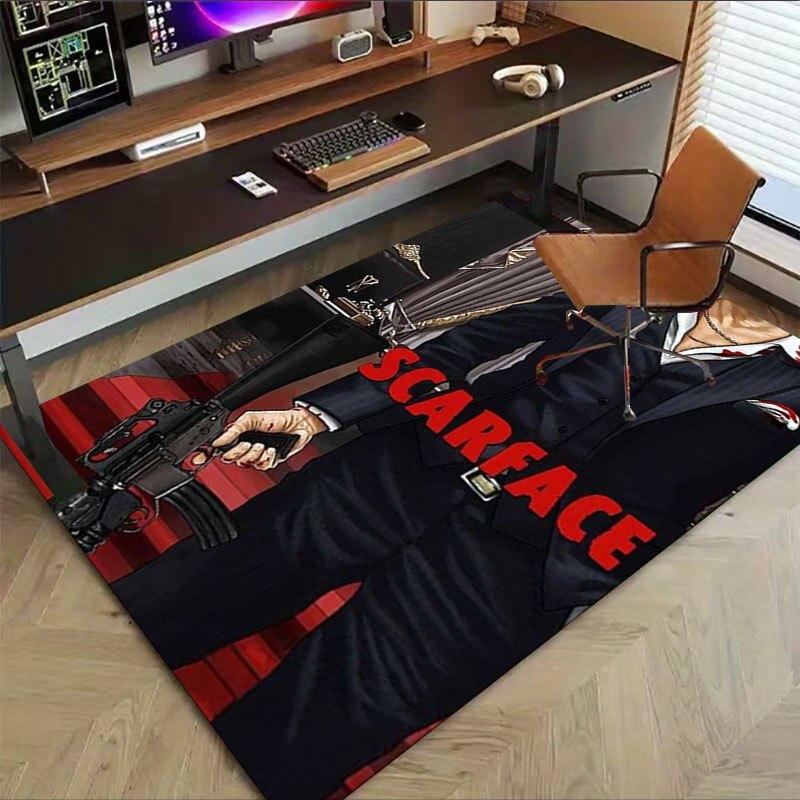 1pc Scarface Office Carpet Chair Mats Soft, Comfortable, All Season,Perfect for Home, Bedroom, or Office Decor, Perfect Gift for