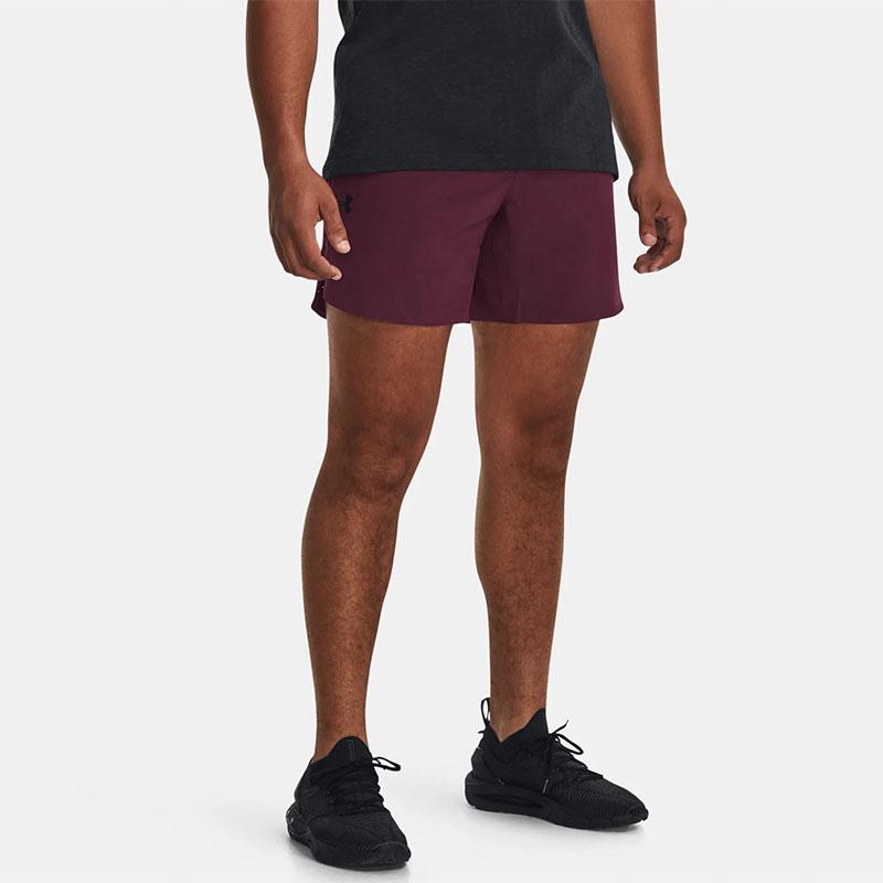 Under Armour Peak Solid Color Elastic Waist Sports Shorts Men Shorts Dark-Brown Red 1376782-600