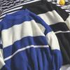 Tröja Herr Rundhals Ny Hongkong-stil Randig Lös Koreansk Casual Stickad Tröja Fladdermusärm Pullover