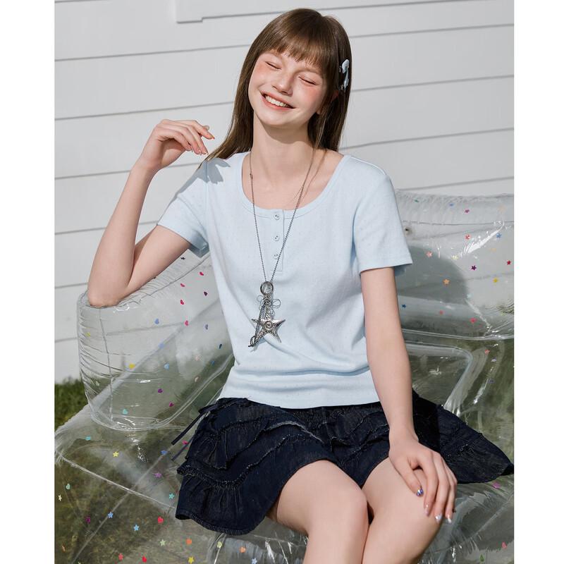 TonLion Women's Textured Short Sleeve T-Shirt