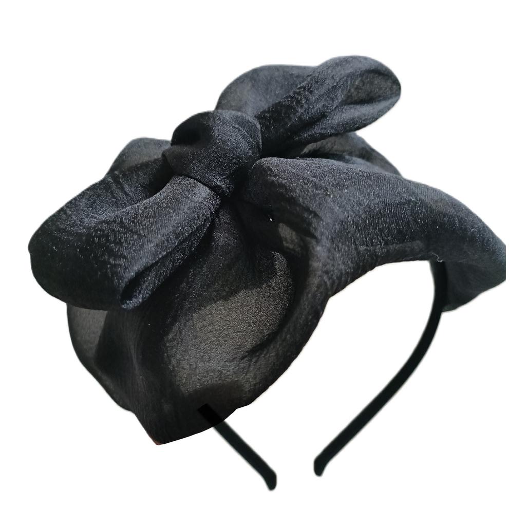 Feathered Half Hat Bowknot Hairband for Female French Hairhoop Evening Dresses Haircover Vintage Party Hair Accessories