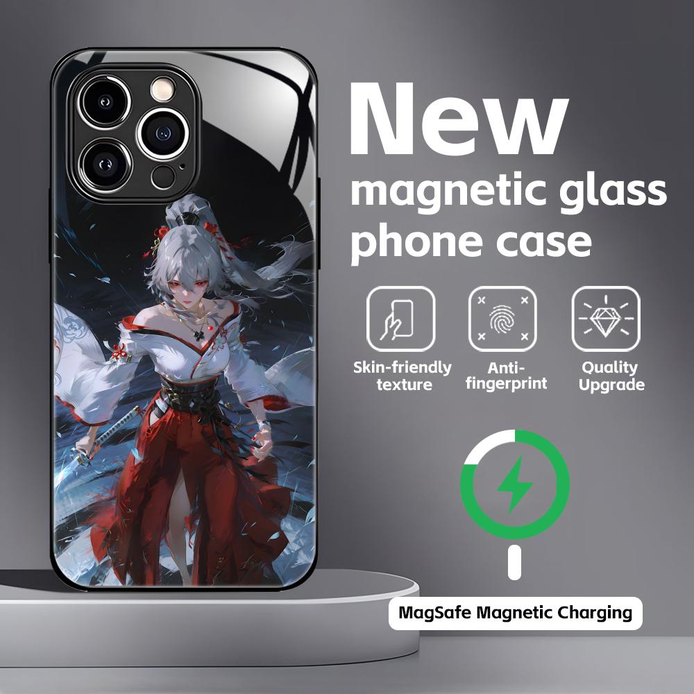 Wuthering Waves Hiyuki Phone Case For iPhone17 16 15 14 13 12 11 X XR XS 8 Plus Mini Pro Max Glass Magnetic Case