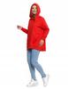 Women's Sweatshirt with Hood Cotton Fashionable Oversize Soft MORAJ M RED