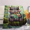 1PC Cute and heartwarming Print FlAannel Blanket, High quality Comfortable for All Seasons, Home Decor, Warmth and Comfort
