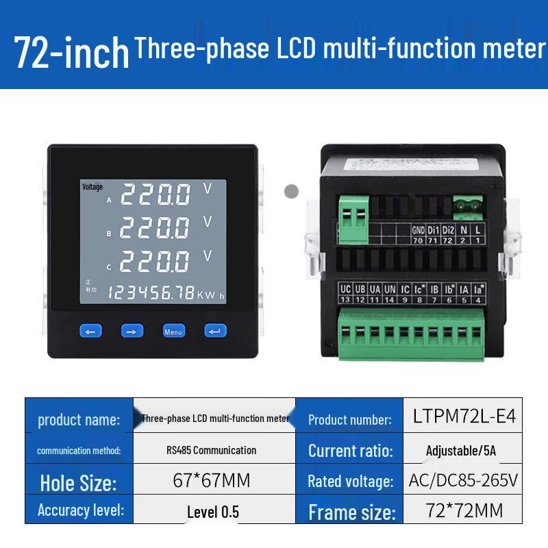 

Aokewen Model 72 Three-Phase Smart LCD Power Meter