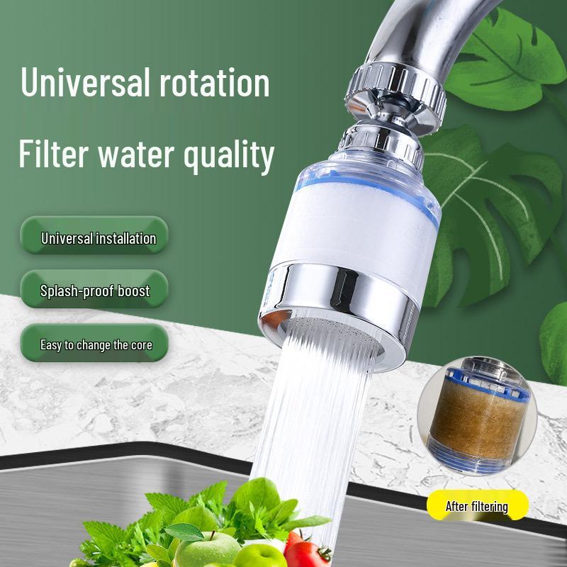 360° Rotating Splash-Proof Kitchen Faucet Filter & Showerhead Extender