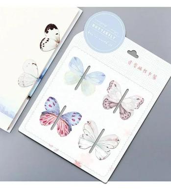 NEW 4 Pack Cute Butterfly Magnetic Bookmarks Creative Animal Decoration Bookmarks Students Learning Reading Marking Stationery