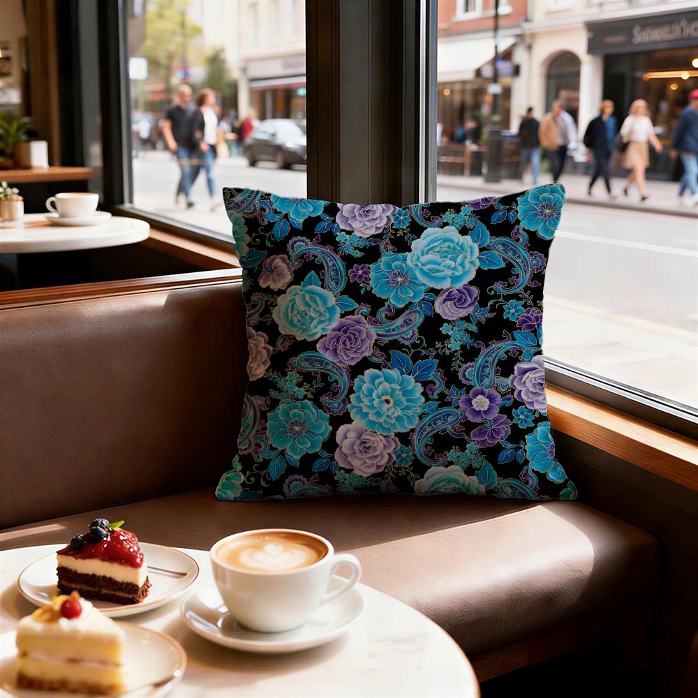 Landscape Cushion Cover Set of Decorative Short Plush Pillow Covers for Sofa Soft Cushion Case X Cm