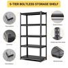 5-Tier Metal Shelf 650kg Load Capacity, Heavy-Duty Shelf Made of Steel, Height-Adjustable for Garage, Storage & Household, H160cm × B80cm × T40cm