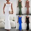 Autumn Women Knitted Dress Slim Sexy Square Collar