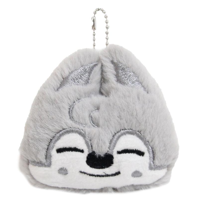 Kpop Stray Kids SKZOO Face Plush Keychain, Cute Cartoon Animal Head Stuffed Pendant, Soft Bag Charm Fan Merch Gift