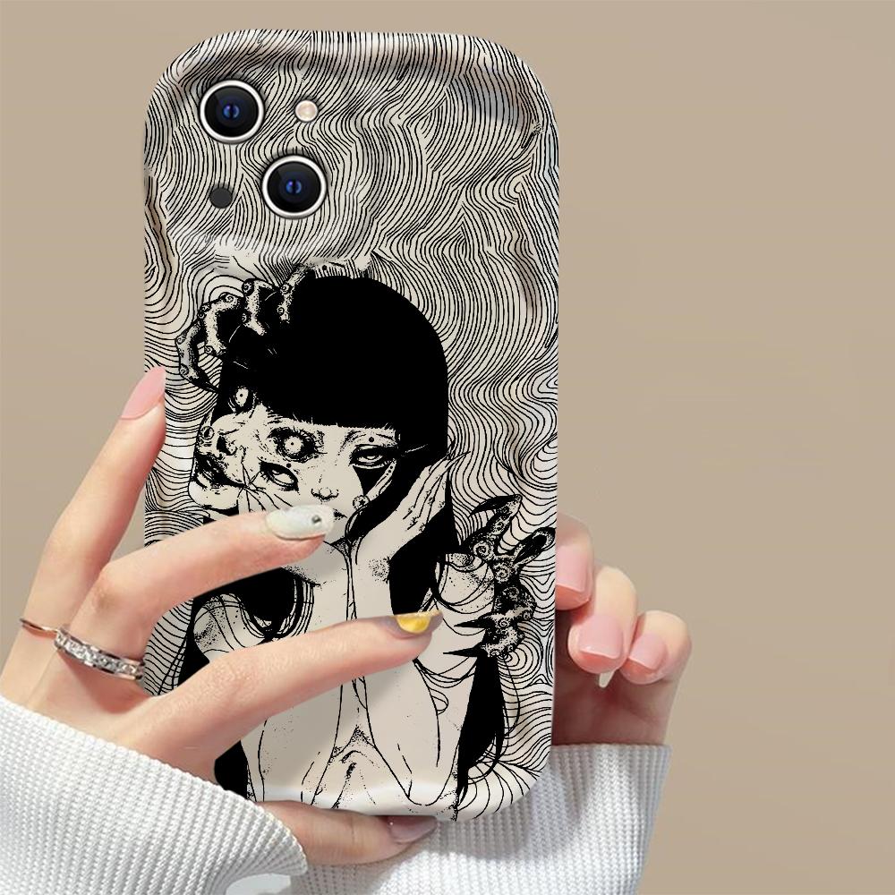 Junji Ito skrekk Hete tegneserier Tomie Telefondeksel For iPhone 16 15 14 13 12 11 Pro Max XS X XR 7 8 SE Støtsikkert Mykt Deksel
