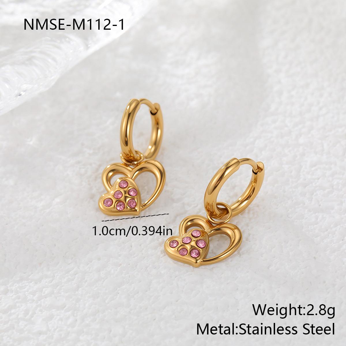 GEMCHIC Women s 18K Gold Plated Stainless Steel Heart Stud Earrings with CZ Diamond, Fashion Geometric Earrings for Women