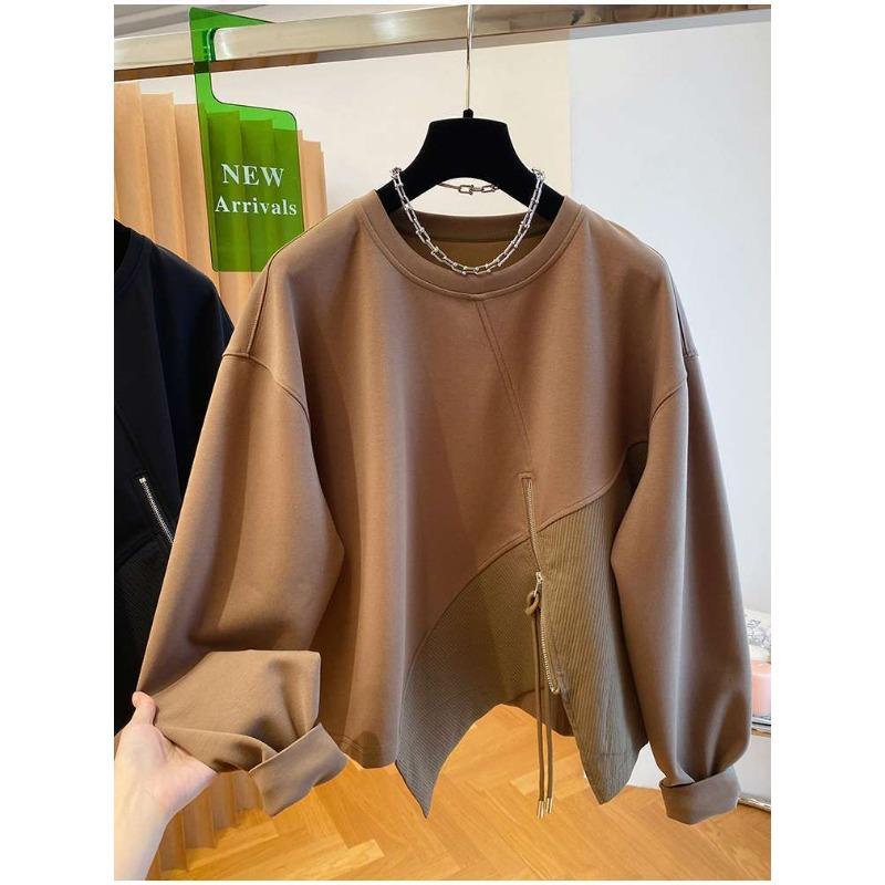 Women S Plus Size Loose Fit Irregular Design Sweatshirt