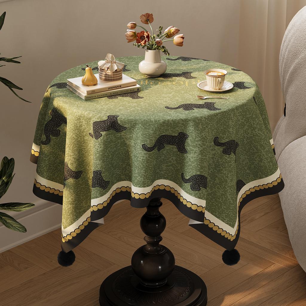 Mantel Redondo Medieval Retro Francés Lujo Ligero Sentido de Alta Gama Cubierta Redonda para Mesa de Café Sentido de Atmósfera