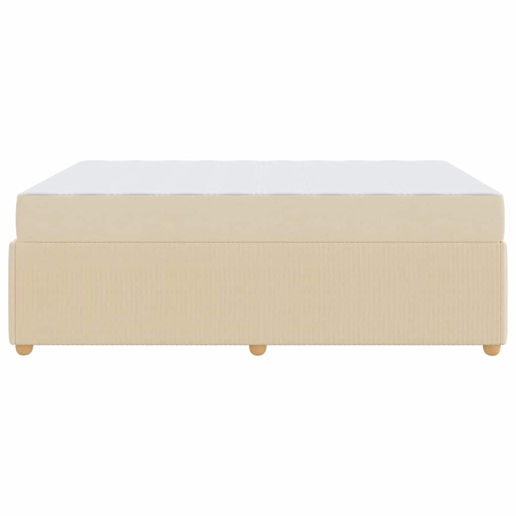 Bed Frame with Mattress Cream 140 x 200 cm Fabric