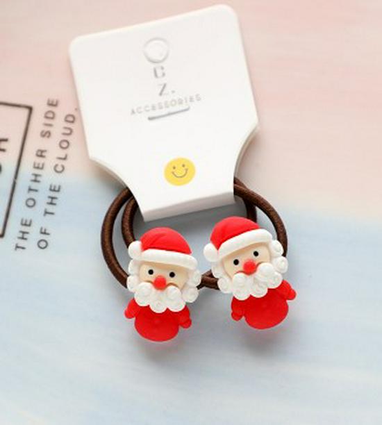 2021 Christmas Santa Claus Hair Ties & Headbands for Kids - Hair-Friendly Accessories