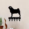 Metal Wall Key Holder with Pug Dog Shaped Hooks