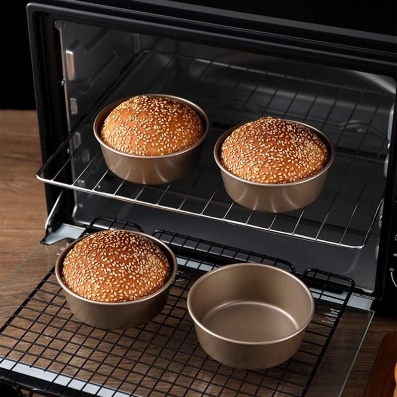 Hamburger Bun Molds Carbon Steel Material Mini Cake Tins Baking Tools for Breads