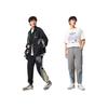 Li Ning Badfive Lässige Minimalistische Color-Block Tapered Stricksporthose Herrenhose Eisengrau AYKV073-4
