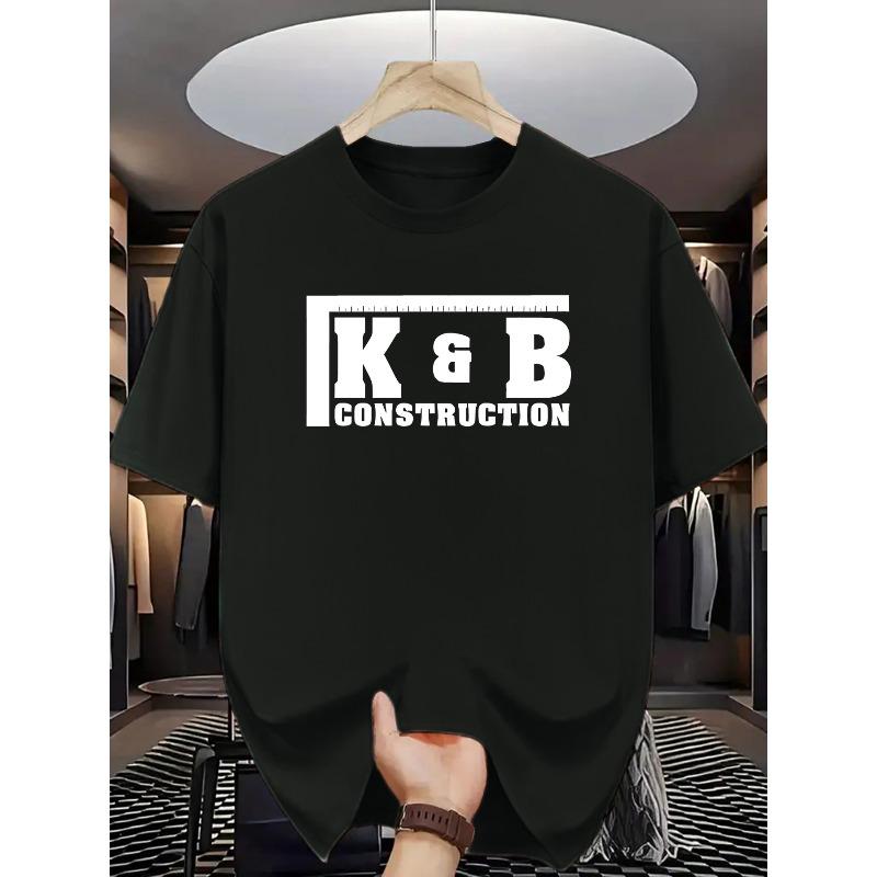 

European sizes K&B Construction Print Short-Sleeve T-Shirt - Vibrant , Casual Style, Perfect for Builders & Everyday Wear S чёрный