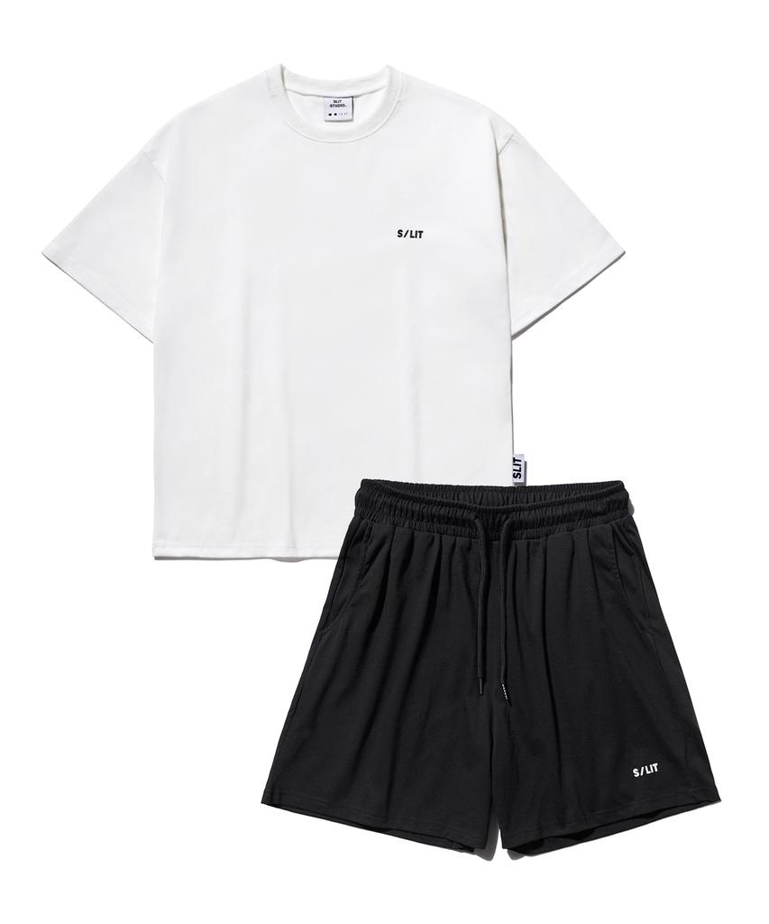 Eseulisseutyudio Basic Logo Oversized Short Sleeve And Shorts Set