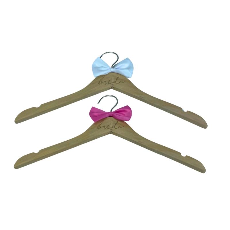 Elegant Wedding Garment Hanger Wood Frame Clothes Hanger MultiFunctional Hook For Bridal Shower Bride Grooms Use 2PCS