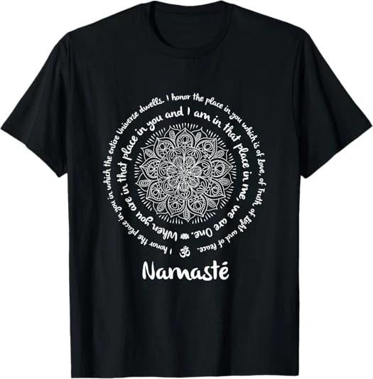 Men s and Women s T-shirts NAMASTE WE ARE ONE Meditation Sayings Mandala Yoga Inspired T-Shirt S-3XL L