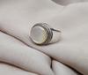 Mother of Pearl Men's Ring: 925 Sterling Silver Ocean Jewelry