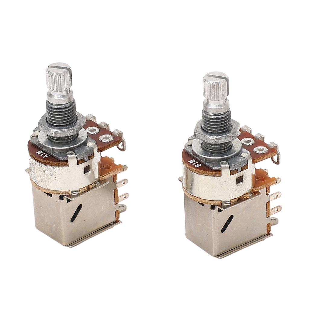 2PCS Guitar Potentiometer A1M B1M Combination 18mm Knurled Shaft Electric Bass Pots for Volume and T